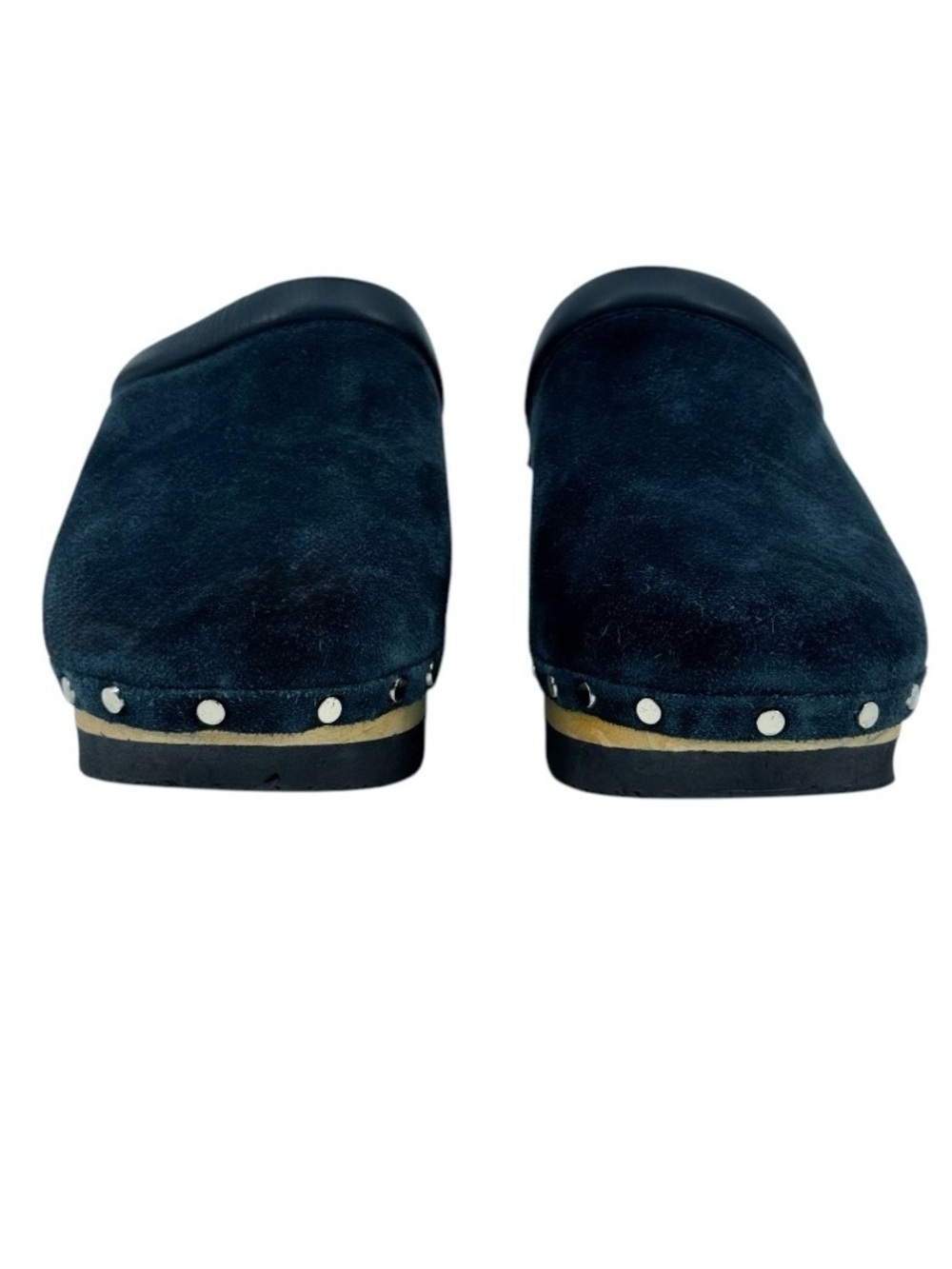 M. Gemi The Greta Suede Clogs Teal Size 8 - Picture 3 of 9